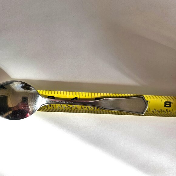 Stanley Roberts Floral Soup Spoon 7" Rogers dot black accent satin burnished - Picture 7 of 7